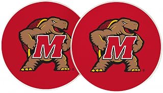 Desert Cactus University of Maryland Car Accessories UMD Terrapins Absorbent Sandstone Cup Coasters Licensed Product Set of 2 (Design E)
