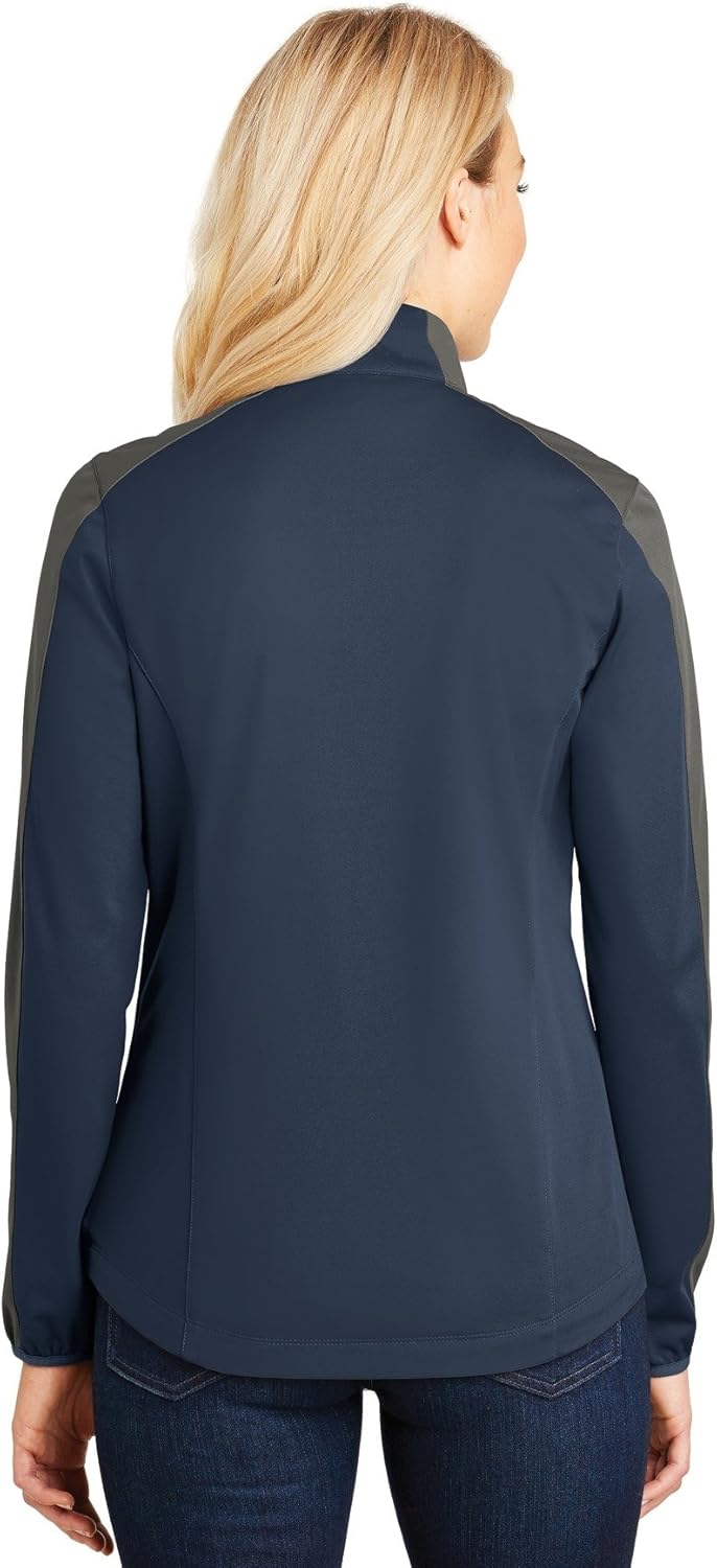 Port Authority Ladies Active Colorblock Soft Shell Jacket. L718 Dress Blue
