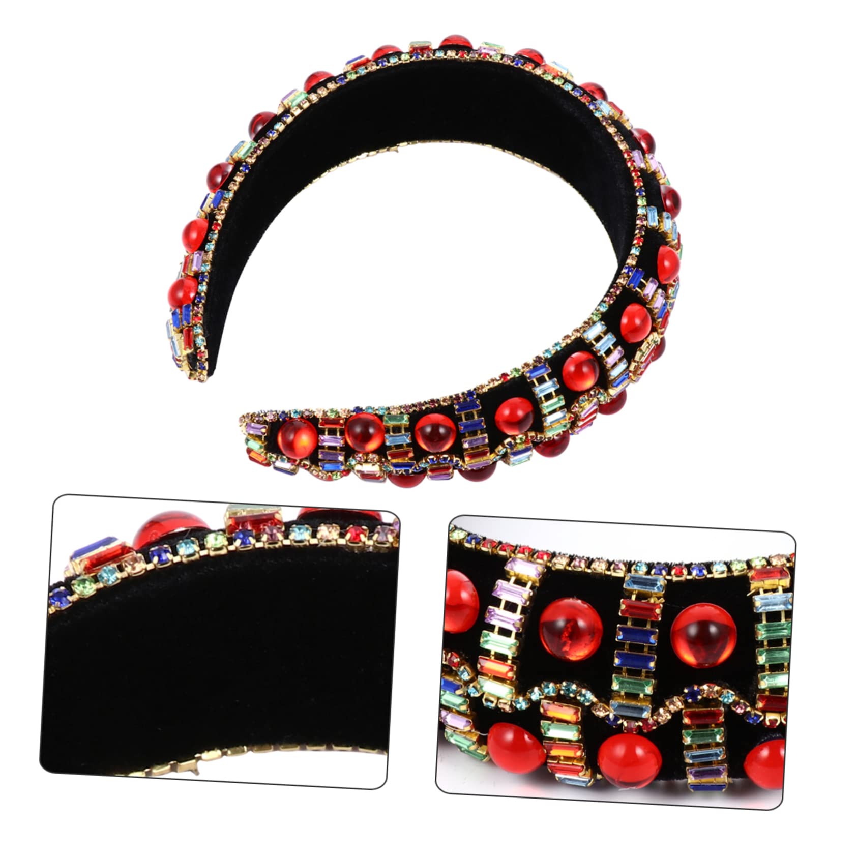 FRCOLOR Lot De 3 -têtes Larges En Strass Pour Femmes -tête Tendance Exquis Pour Fête De Mariage Bal De