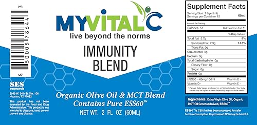 Miniatura 2 de Mezcla de inmunidad en aceite de oliva virgen extra orgánico y suplemento de mezcla MCT 120 ML - ESS60 puro para nootrópico - Enfoque - Sueño -