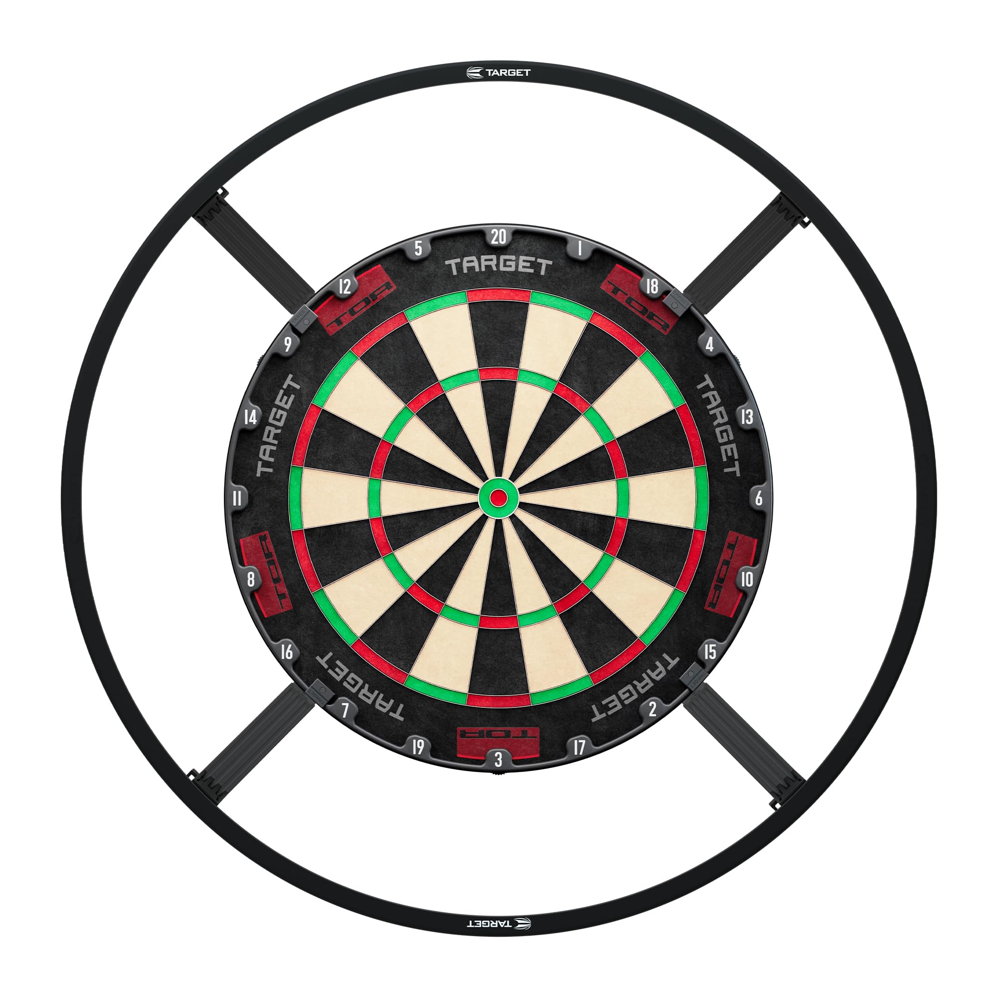 Target Darts TOR Dartboard Bundle with Corona Lighting System | Dart Board Set with 360-degree White LED Ring Light | Includes TOR Dartboard & LED Lighting