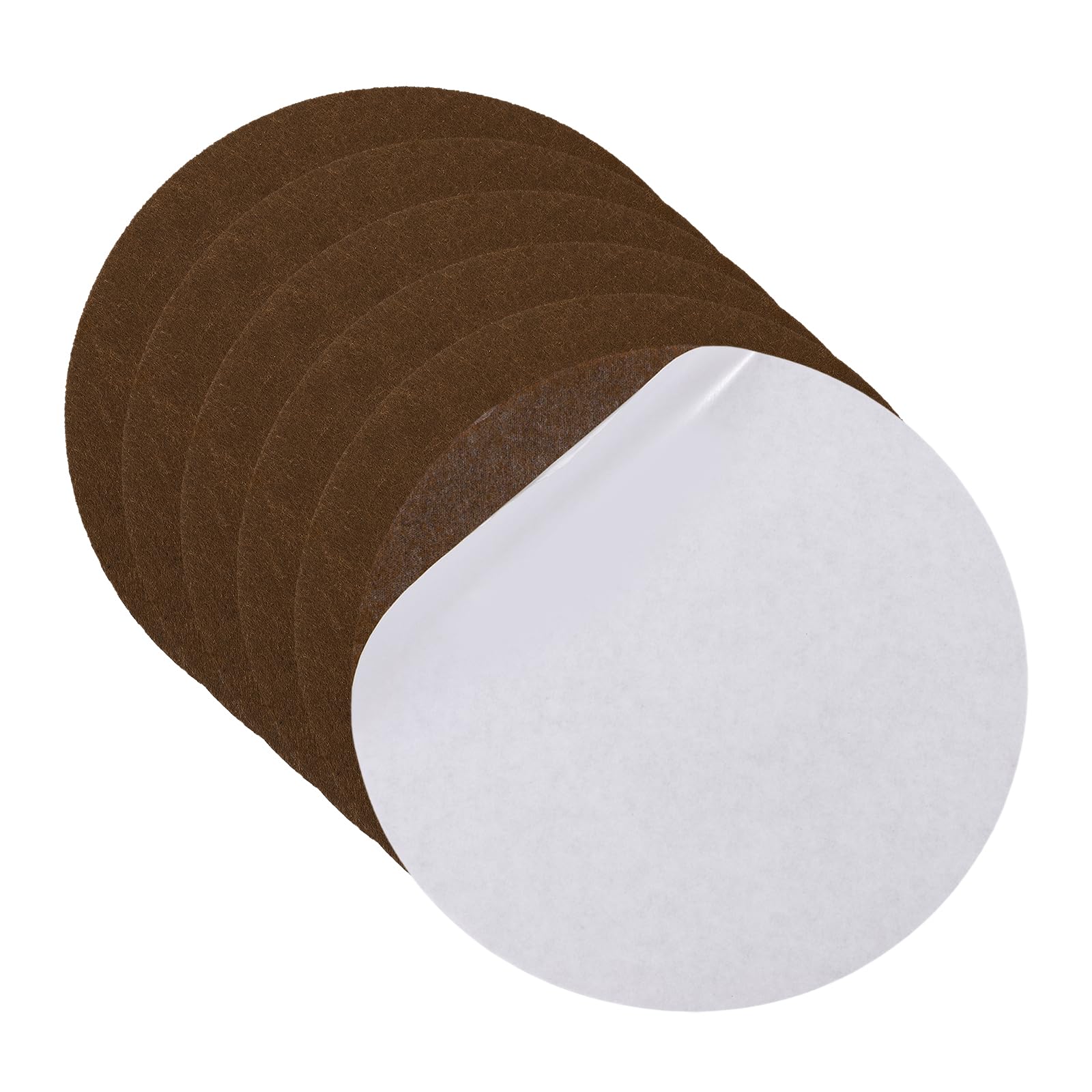sourcing map 6Pcs Lamp Base Felt, 7 Inch Dia 2mm Thick Adhesive Round Soft Felt Furniture Pads, Non-Slip Anti-Scratch Backed for Reading Light Table Lamp DIY Craft, Coffee