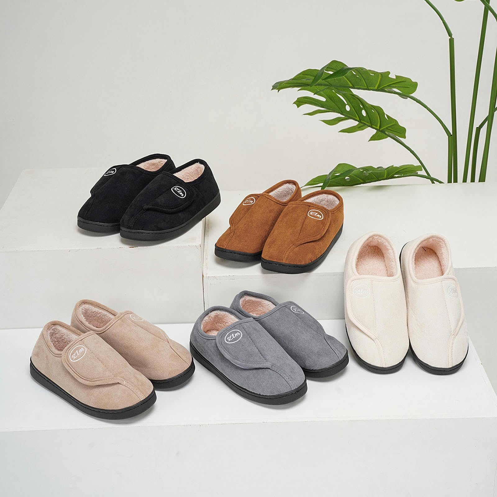 Pantofole Pannelli di Cotone Senza Slip Interni Caldi Invernali più Velluto E Scarpe di Cotone in Esterno Addensate-nero-36-37
