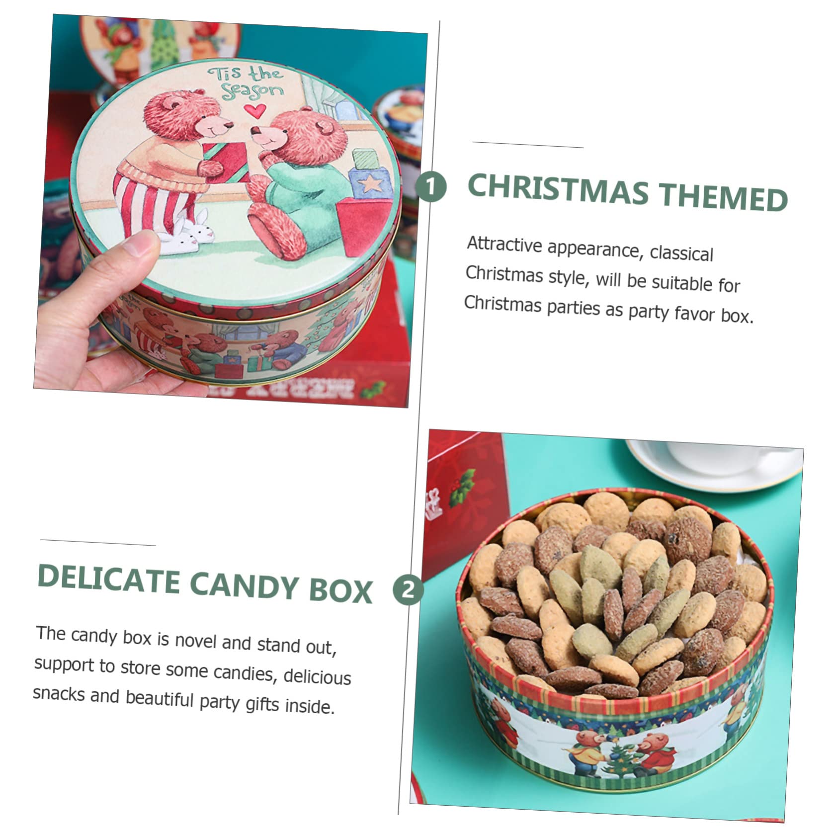 IMIKEYA 2 Sätze Vorhandenes Angebot Weihnachtssüssigkeiten Set Geschenkkartons Weihnachten Cupcake-boxen Keksdose Festival-süßigkeiten-fall Cartoon-süßigkeiten-fall Weißblech 4 Stück * 2
