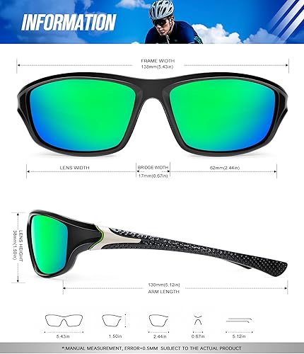 Vista 6 de KALIYADI 4 Pack Polarized Sunglasses-Men Sports Sun-glasses: Mens Sunglasses UV Protection for Fishing Driving Cycling