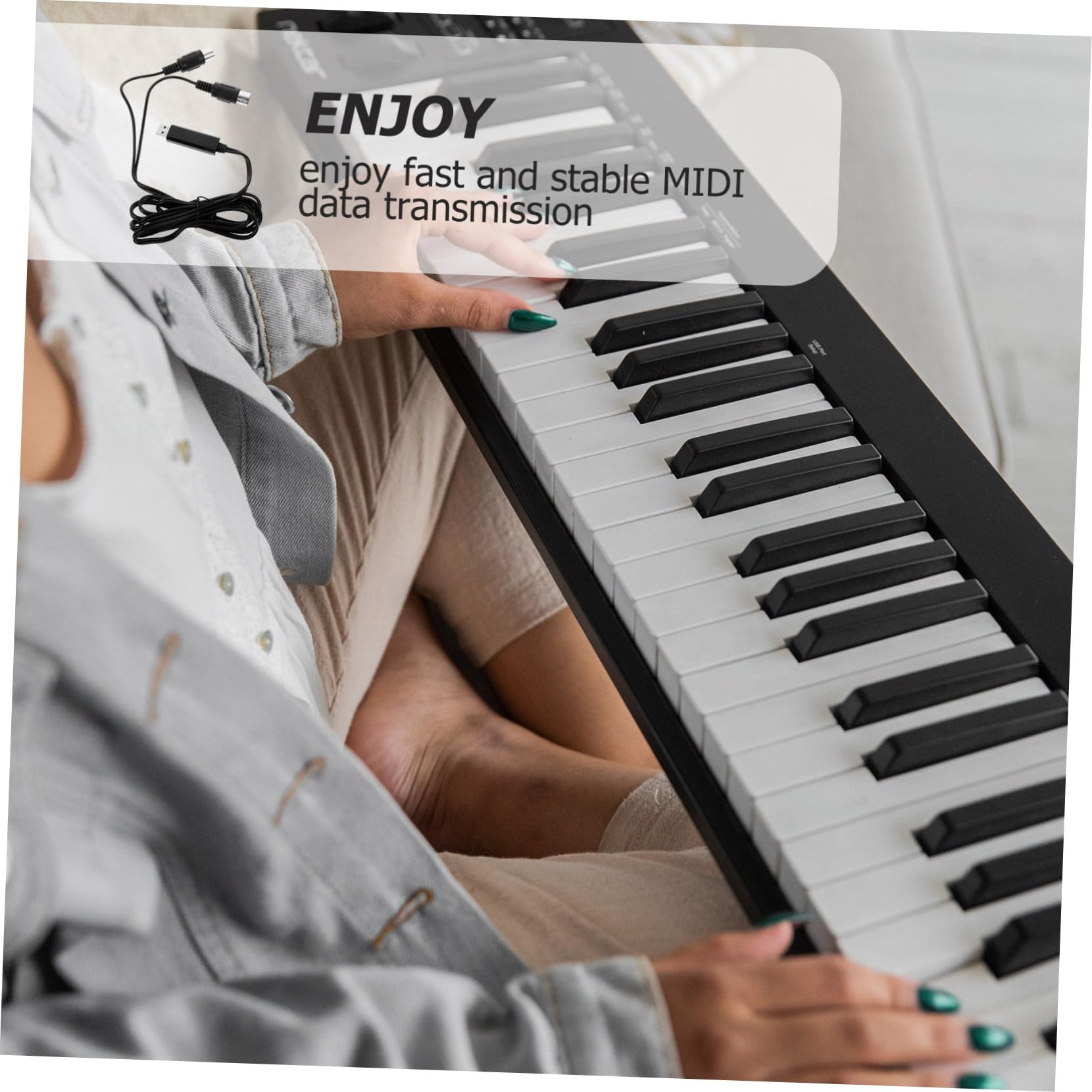 ibasenice 3stücke Usb Midi Kabel Adapter Für Klavier Und Keyboard Pc Laptop Verbindung Play Für Musikproduktion Kompatibel Mit Xp Vista Und