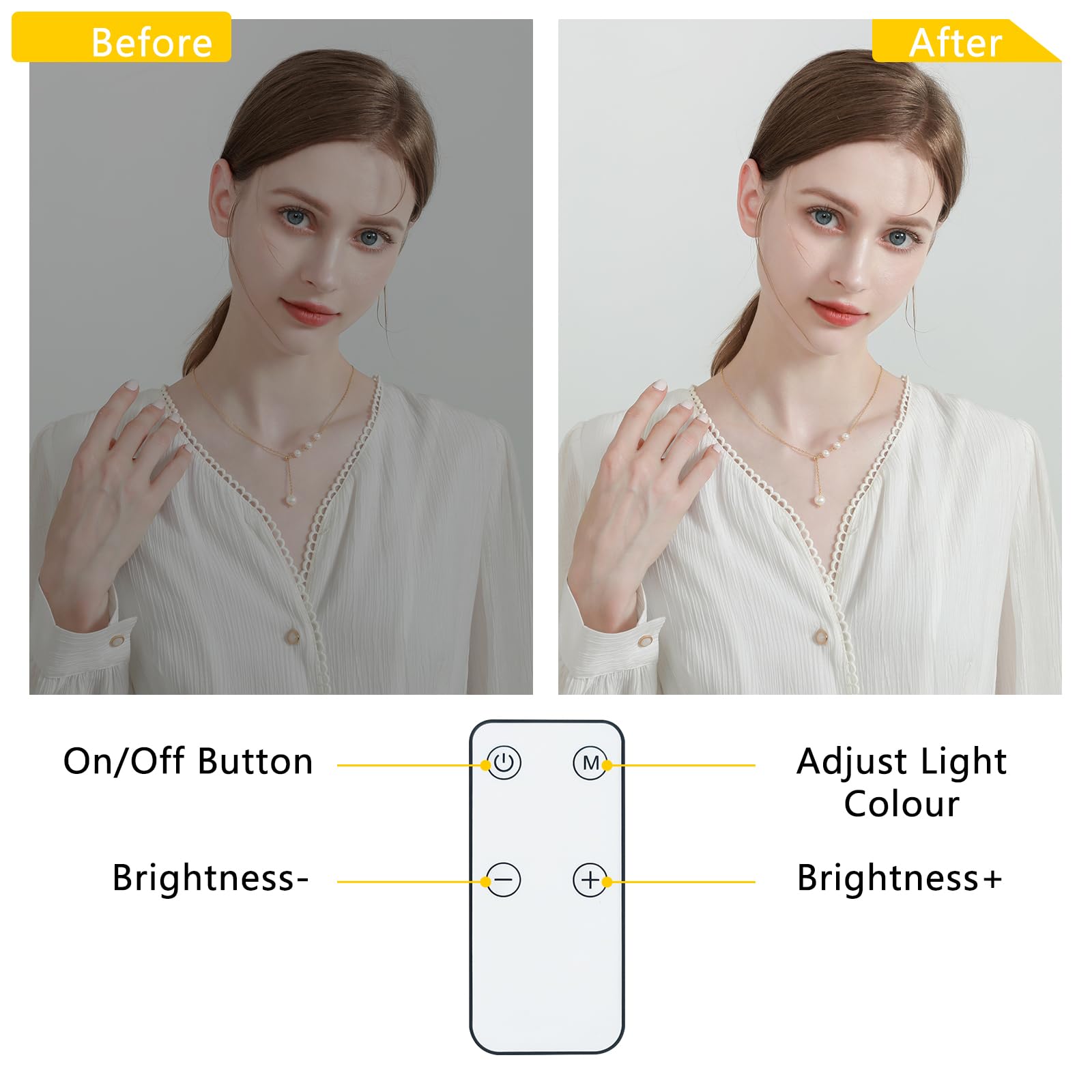 Illuminazione per videoconferenza con due lampade, luce in streaming di 3 colori di luce e 10 luminosità, rotazione a 360° per PC, cellulare, laptop, riunioni di zoom, monitor, webcam