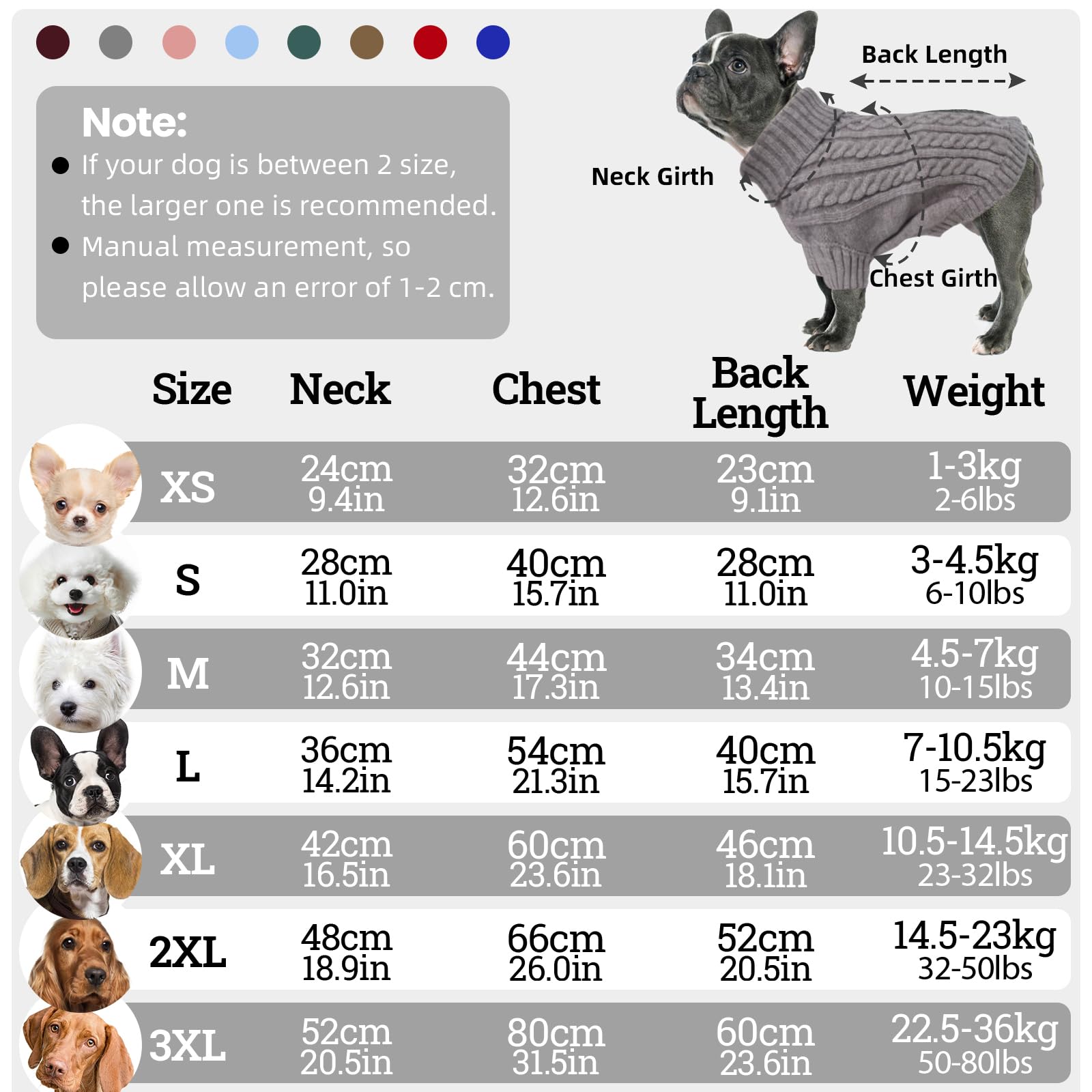 LiebeDD Maglioncino Cane Taglia Media - Classico Maglione Cane Caldo Lavoro a Maglia Cane con Foro per Guinzaglio, Maglioncino per Cani Bassotto Jack Russel (Grigio Natale M)