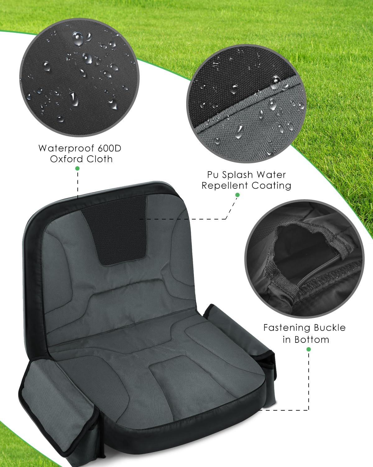 PACETAP Tractor Seat Cover with Drink Pouch, Heavy Duty 600D Oxford Waterproo PACETAP Tractor Seat Cover with Drink Pouch, Heavy Duty 600D Oxford Waterproo