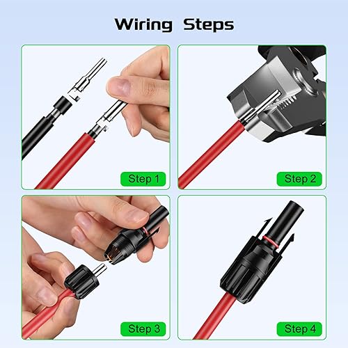 Miniatura 7 de Bateria Power Cable de extensión solar de 50 pies 10 AWG (6 mm), cable solar con conectores hembra y macho con llaves extra gratis, cable de