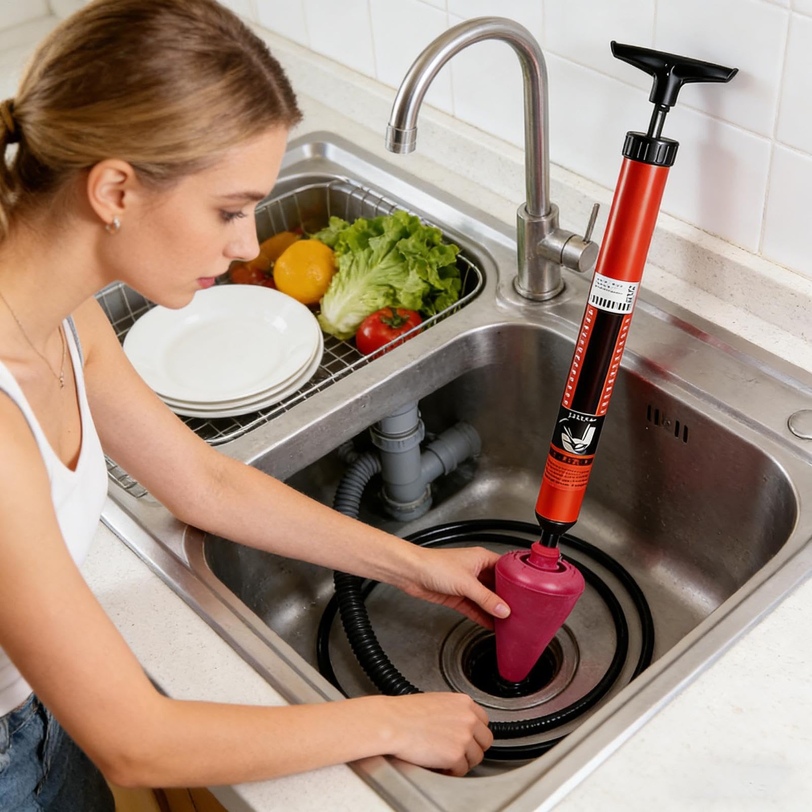 Déboucheur de toilettes | Tête de rebond puissante à 180 °, piston d'air de toilette haute pression | Pour maison, cuisine, salle de bain, buanderie, appartement, bureau
