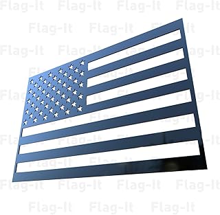 Flag-It Car Truck Emblem Stainless Steel Black USA (Black)