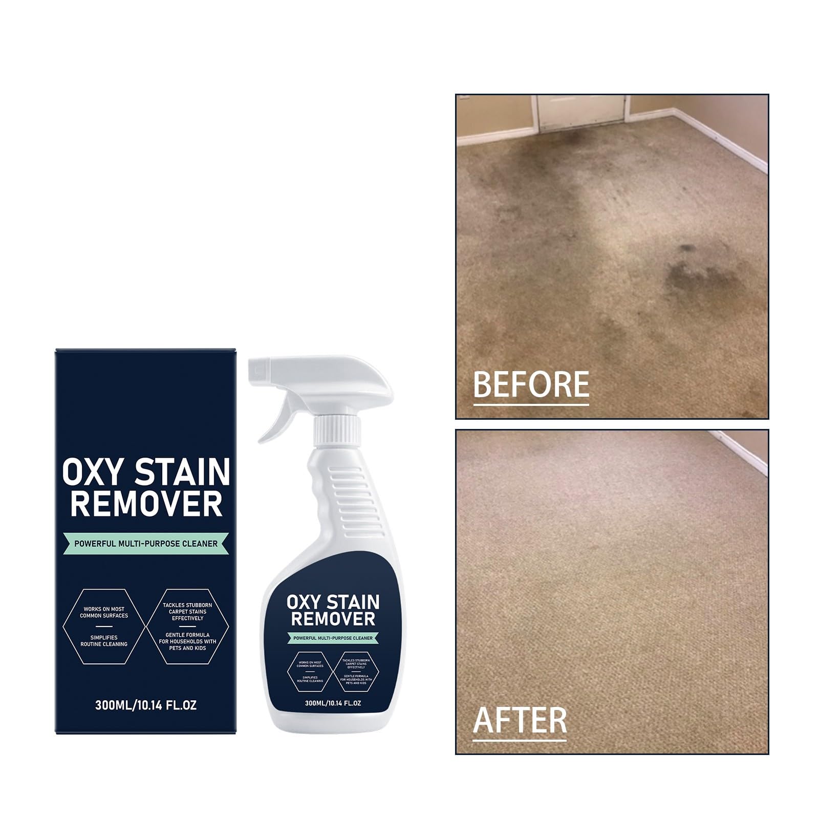Oxy Stain Remover - Oxygen Powered Carpet Cleaner Spray, Polsterreiniger Auto, Teppichreiniger zur Entfernung selbst Hartnäckiger Flecken und Gerüche, Reiniger für Waschsauger & Teppichreiniger (3PC)