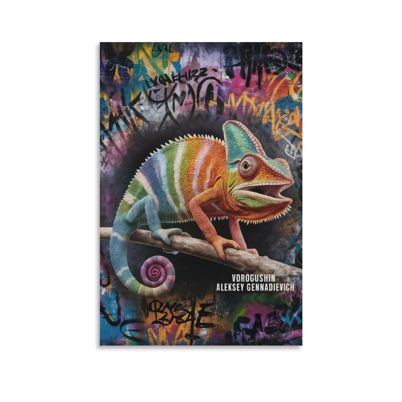Amazon.co.jp: ストリート・アート・スタイル・カメレオン 絵画