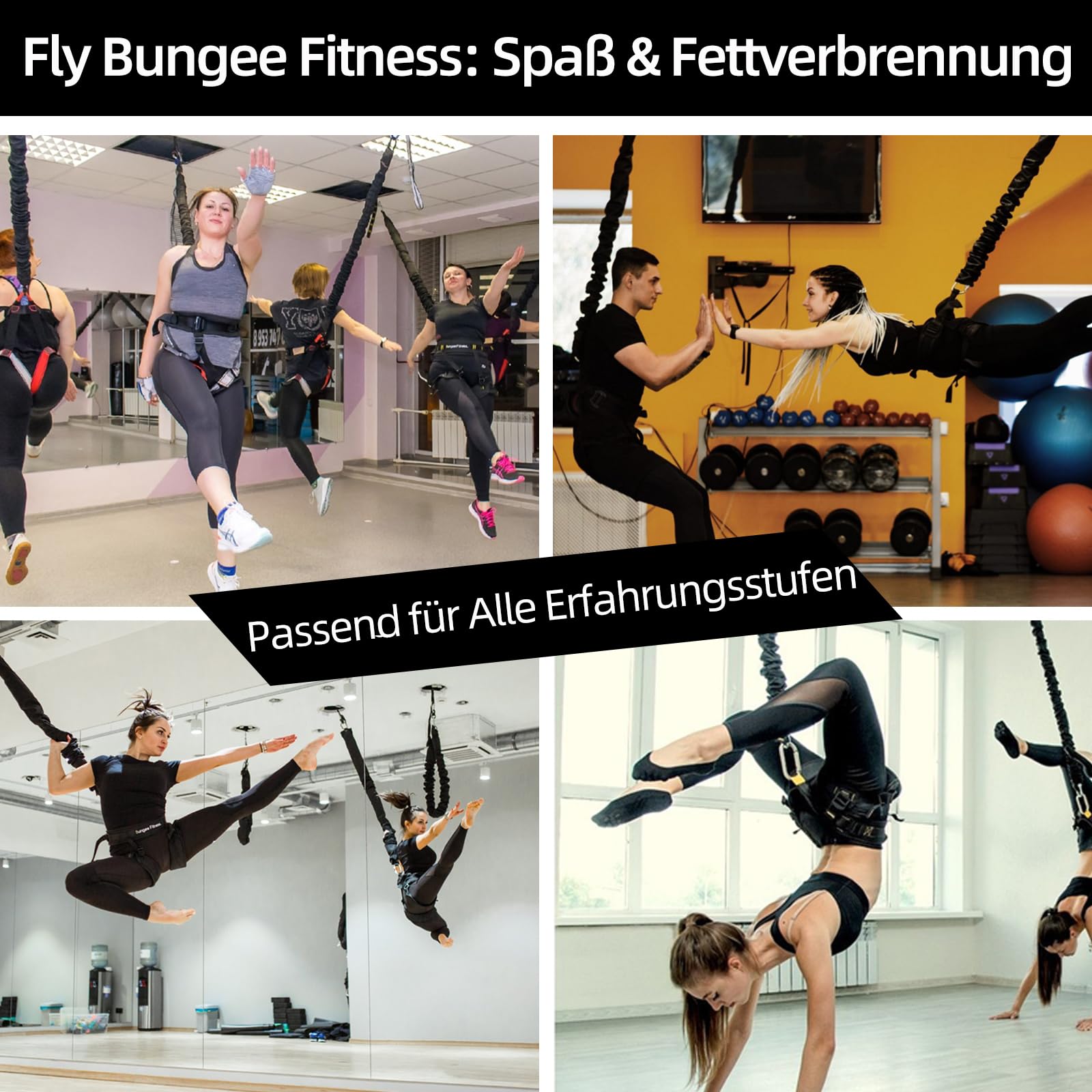 PRIOR FITNESS Set di attrezzi da fitness Bungee pesante fascia di resistenza elastica per danza bungee corda elastica attrezzo per allenamento domestico, palestra, attrezzatura per allenamento