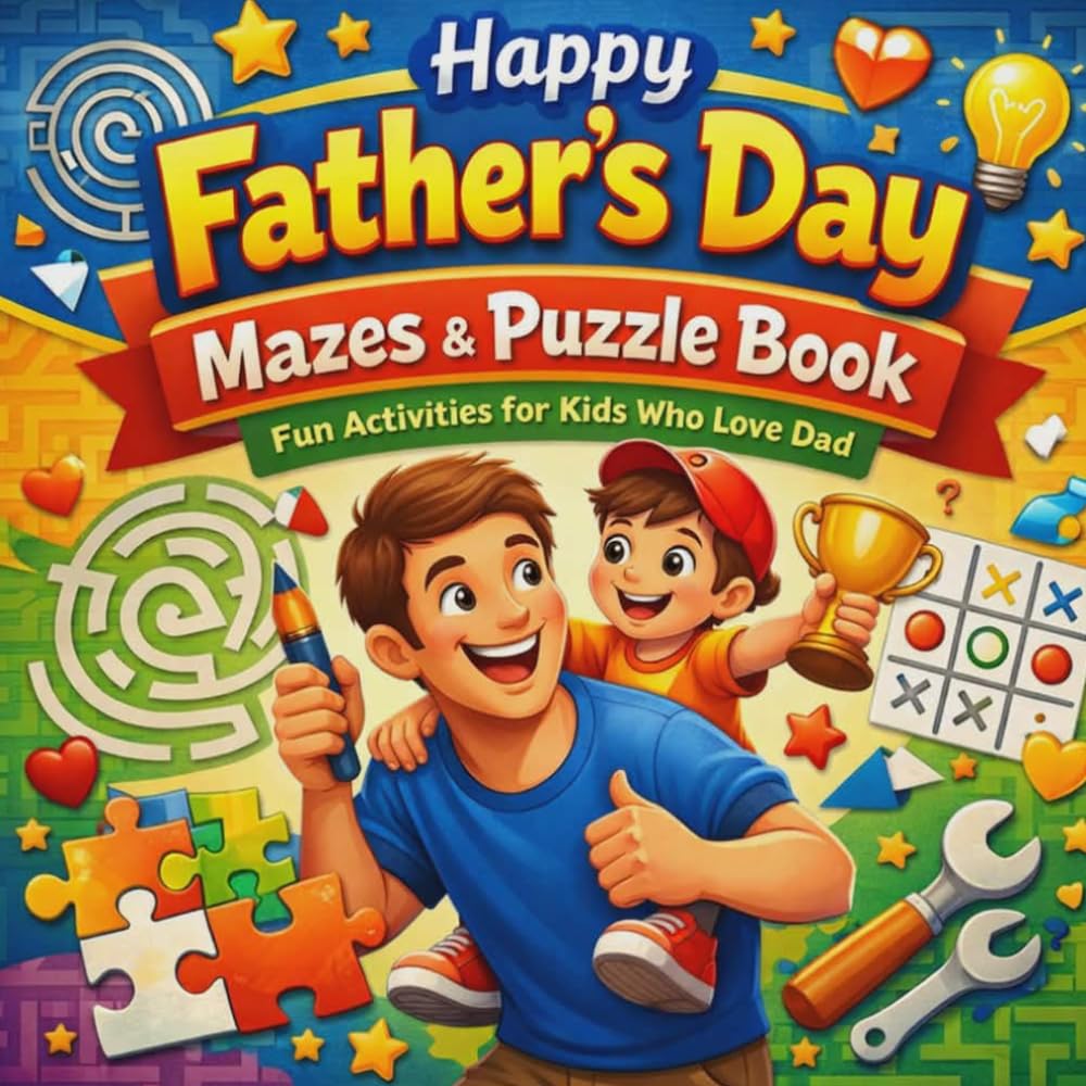 Happy Father’’s Day Mazes & Puzzle Book: Fun Activities for Kids Who Love Dad
