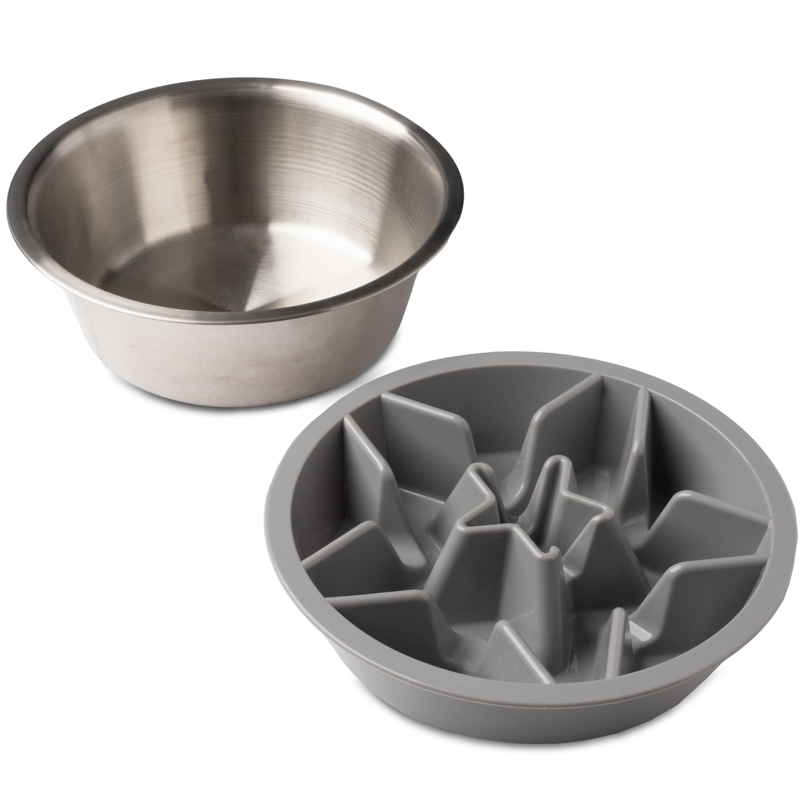 Leash Boss Slow Feeder Dog Bowls - Cup Maze Puzzle Food Bowl with Feeder Holes, Fits into Elevated Pet Feeders - Slow Eating for Large, Medium & Small Sized Breeds