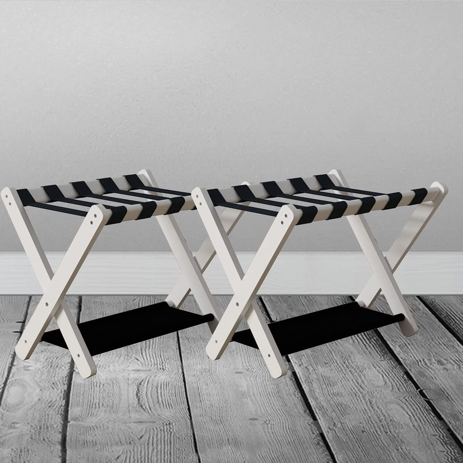 Porte-bagages 2 couches pour chambre d'amis : évitez les valises au sol avec ce lot de 2