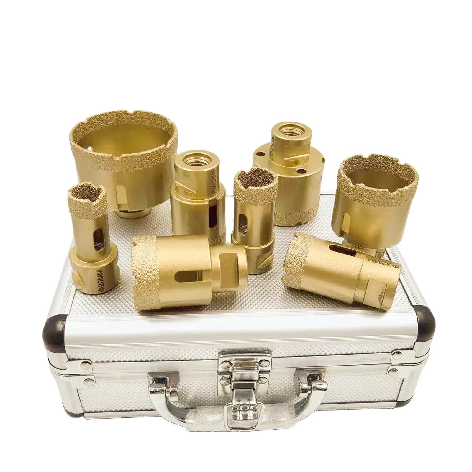 Forets diamantés filetés M14 avec traitement brasé sous vide et coffret alu