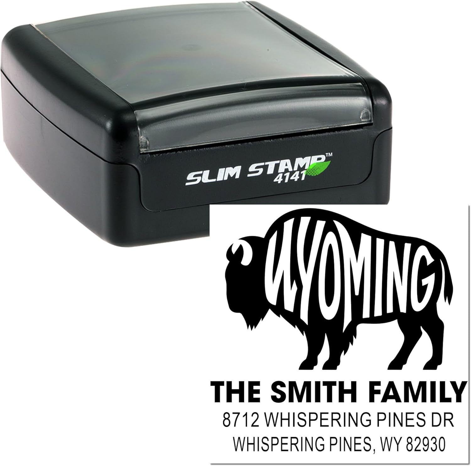 Wyoming Bison Silhouette, Bison Silhouette Ink Stamp, Made to Order, Standard 1-5/8, Square Wood Handle, for Crafters and Wildlife Enthusiasts, Unique Personalized Crafting Tool