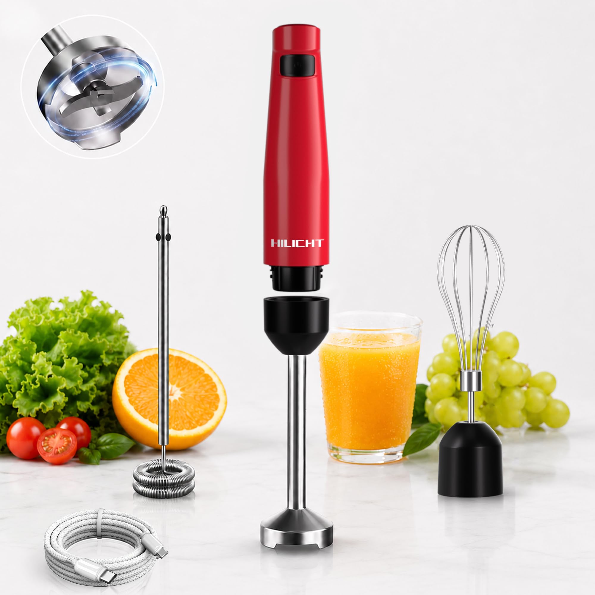 HILICHT 12V Rechargeable Immersion Blender