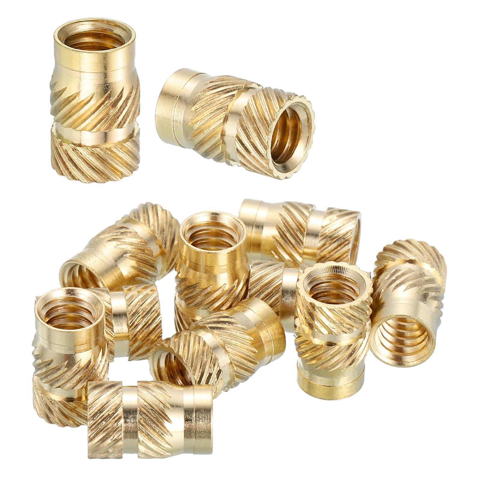 sourcing map 10 Pcs Threaded Inserts 1/4"-20UNC x 12.7mm l x 8mm OD