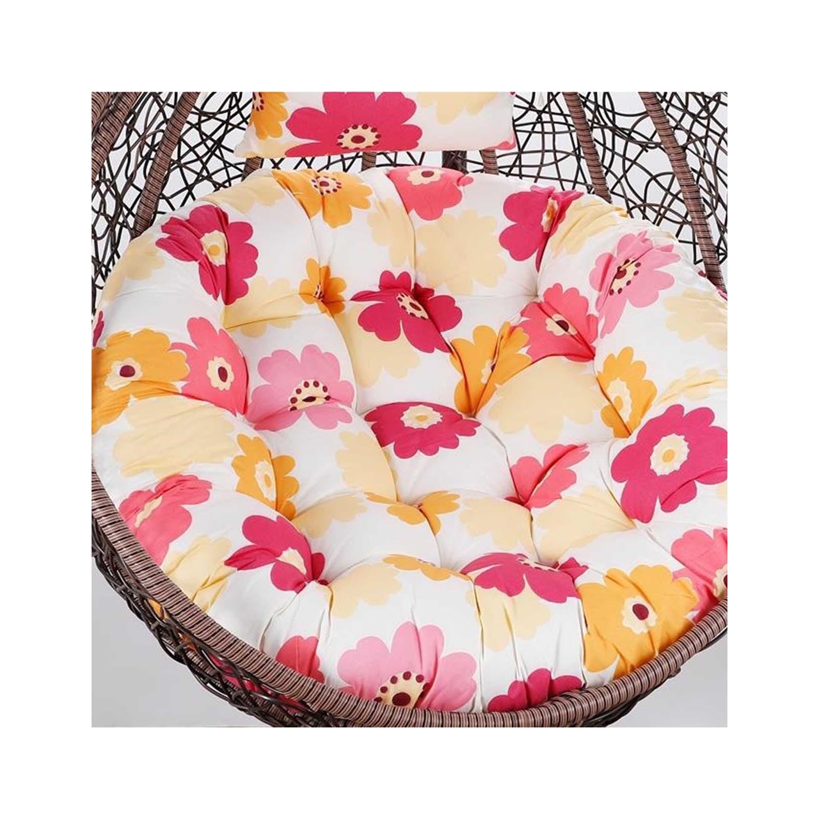 Egg Chair Cushion Replacement Hanging Basket Swing Chair Cushions With Headrest, Outdoor Indoor Thick Large Seat Cushion With Pillow Nest Back (Chair Not Included) (35" diameter,P)