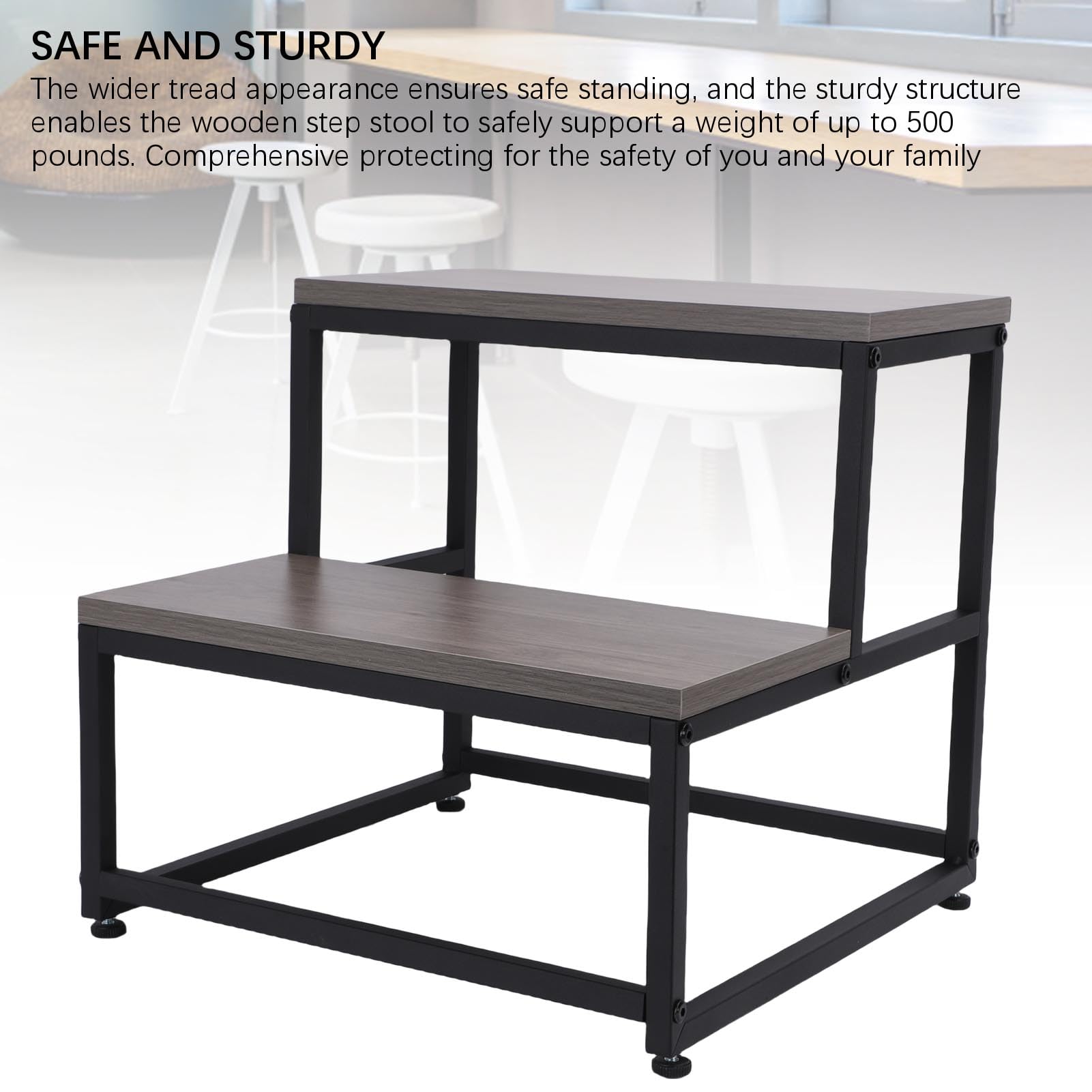 Fockety Taburete de Madera Resistente de 2 escalones para niños pequeños, Ideal para el Entrenamiento de baño, Capacidad de 159 kg, Ayuda con Taburete de Doble Altura.