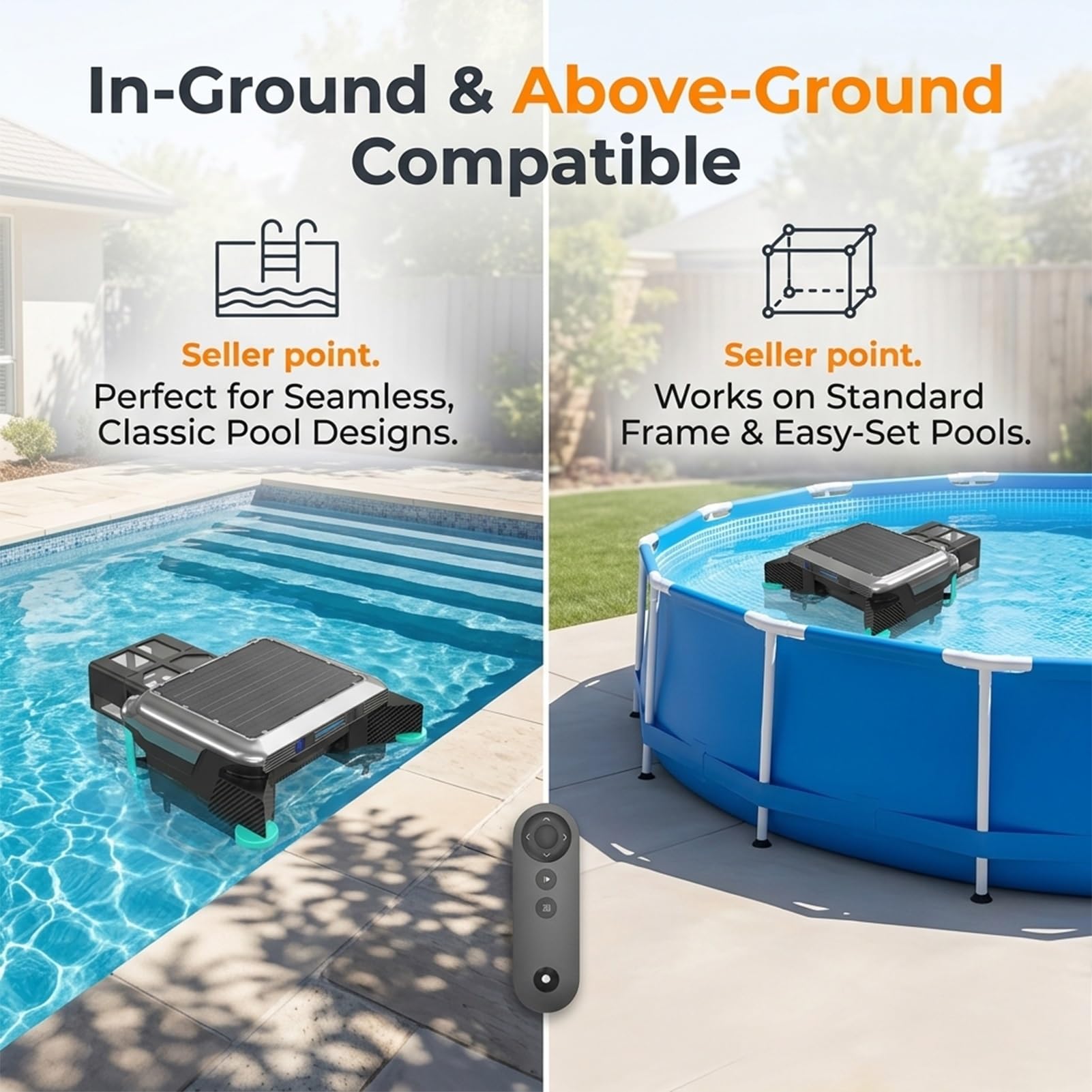 Skimmer Solaire Automatique de Surface,Robot de Nettoyage de Piscine avec Moteur Brushless et Capacité 6L,Navigation Stable pour Débris Flottants,Nettoyeur Fiable