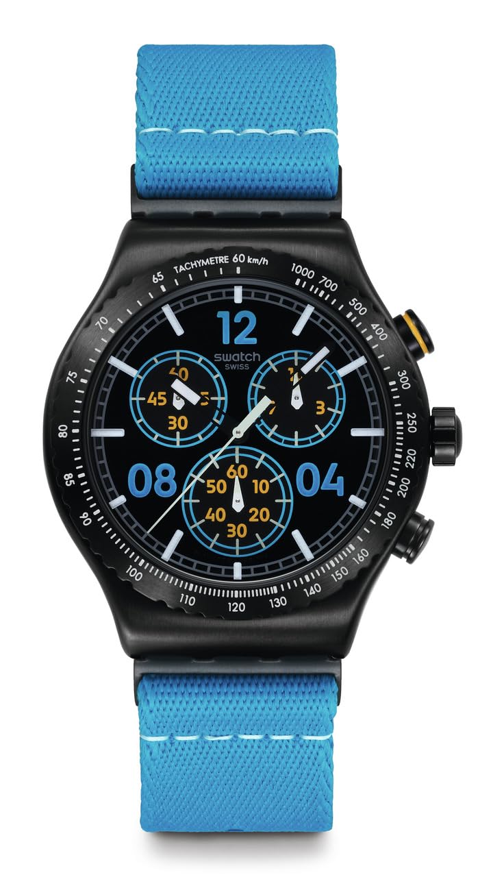 Swatch Unisex Casual Watch Green Stainless Steel Quartz Casual Stripe, Moments In Blue