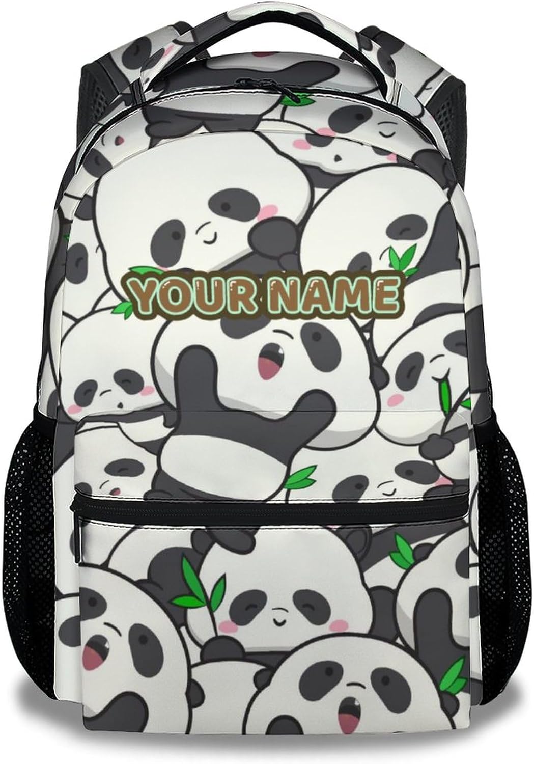 KAXVZER Custom Panda Backpack for Girls 16 Inch White