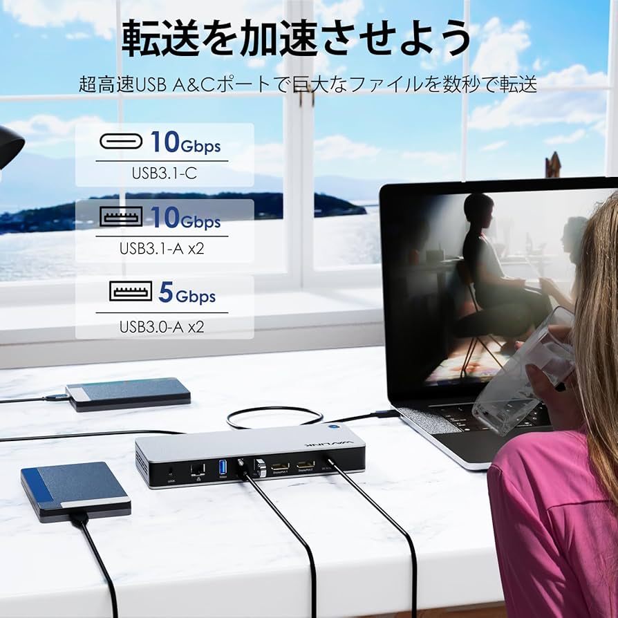 Amazon.co.jp: WAVLINK USB4 ドッキングステーション, 11-IN-1