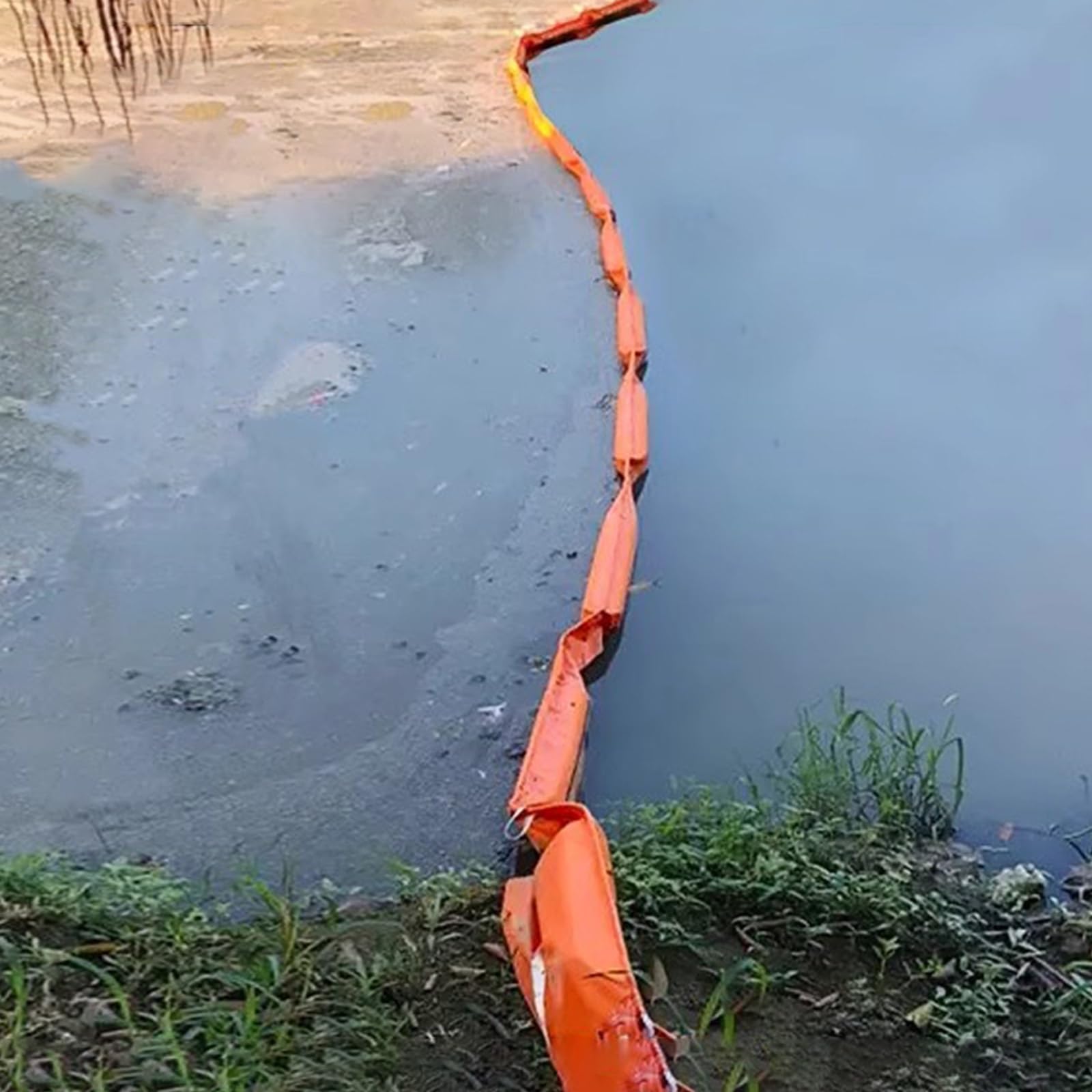 DUANHOZ Interception BarrierHeavy-Duty Floating Oil Boom for Oil Spills/Water Debris, Customizable PVC Oil Containment for Ports/Rivers/Marine, Install Oil Spill Containment Boom