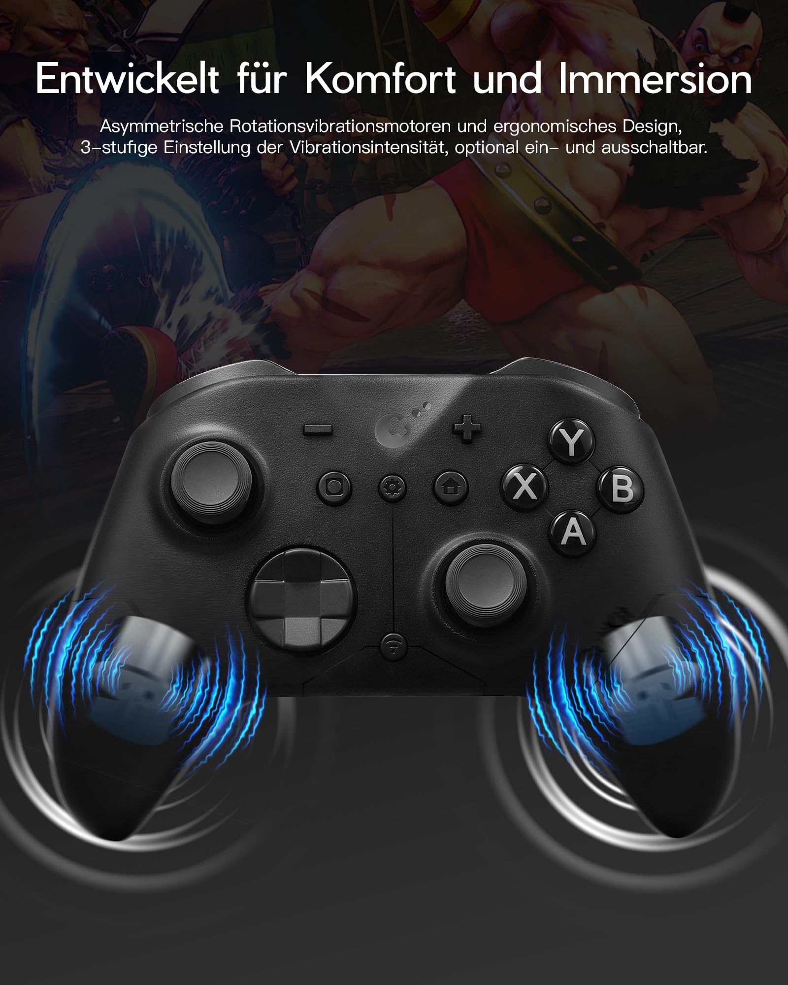 GuliKit ES Pro Wireless Controller für PC, Windows, Android, iOS, Switch 1/2, 3,25 ms Latenz, 30 Stunden Akkulaufzeit, Schwarz