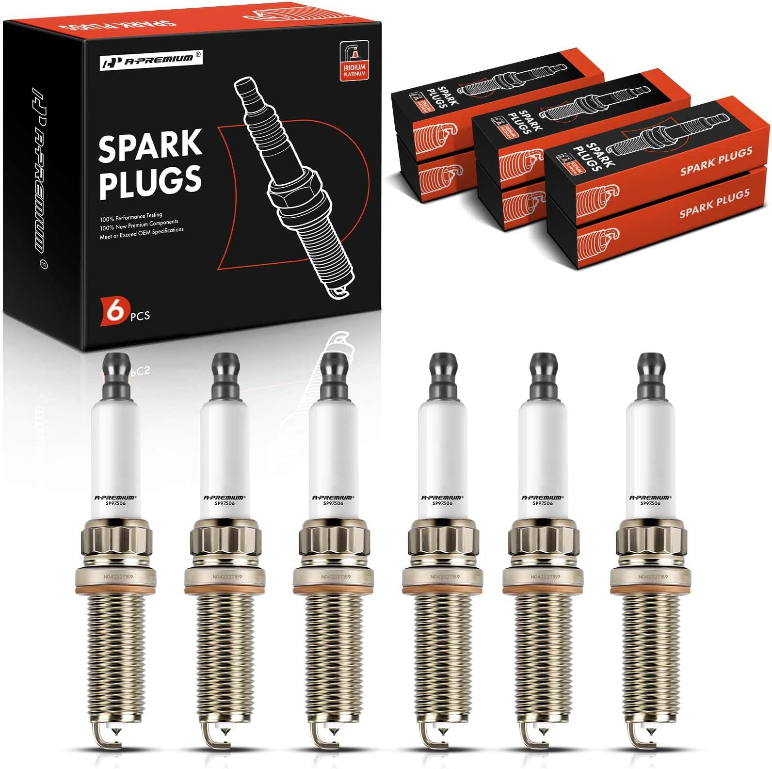 Iridium Platinum Spark Plugs Compatible with BMW 335i GT xDrive, 335i xDrive, X5, 535i, 535i GT xDrive, 535i xDrive, X3, 435i, 435i Gran Coupe, X1, 740i, 740Li xDrive, X6, 640i