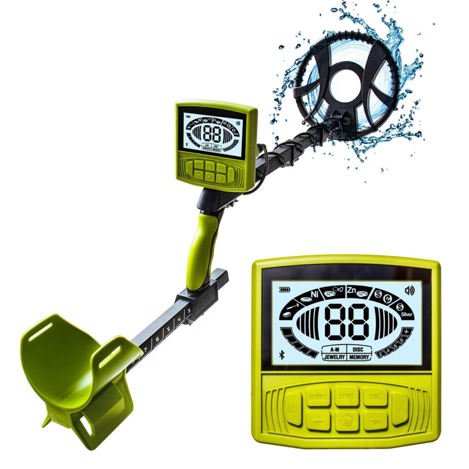 Professioneller Metalldetektor, Goldfinder, Schatzsucher, leistungsstarke wasserdichte Spule, großes LCD-Display zur Goldsuche