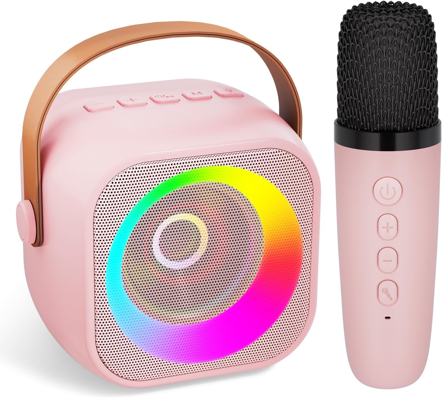 Amazmic Toys for Girls Karaoke Machine for Kids, Birthday Gifts for Girl Age 3 4 5 6 7 8 9 10+Year Old Boy, Portable Speaker for Kid Mini Karaoke Microphone Gift for Home Class Party(Pinkcolor 1Mic)