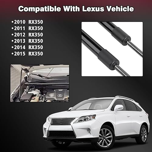 Miniatura 2 de ZONFANT 2 piezas de soporte de elevación de capó delantero compatible con Lexus RX350 RX450h 2010-2015, reemplazo #PM3269 6755 SG229046