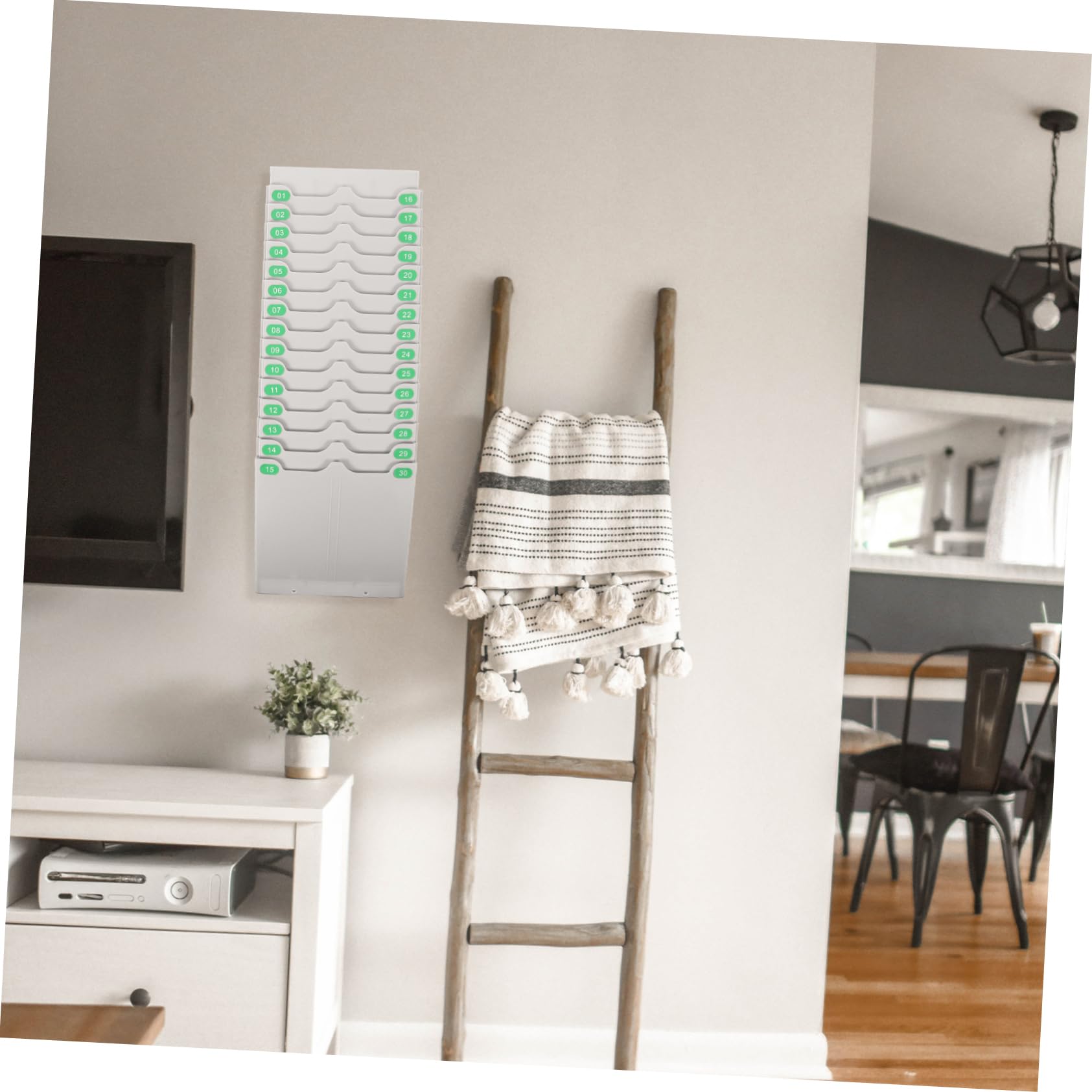 Porta Tessere Presenze Espandibile 30 Scomparti in Plastica | Organizer Schede Orario, Scaffale Pratico per Impiego Ripetuto, Struttura Flessibile