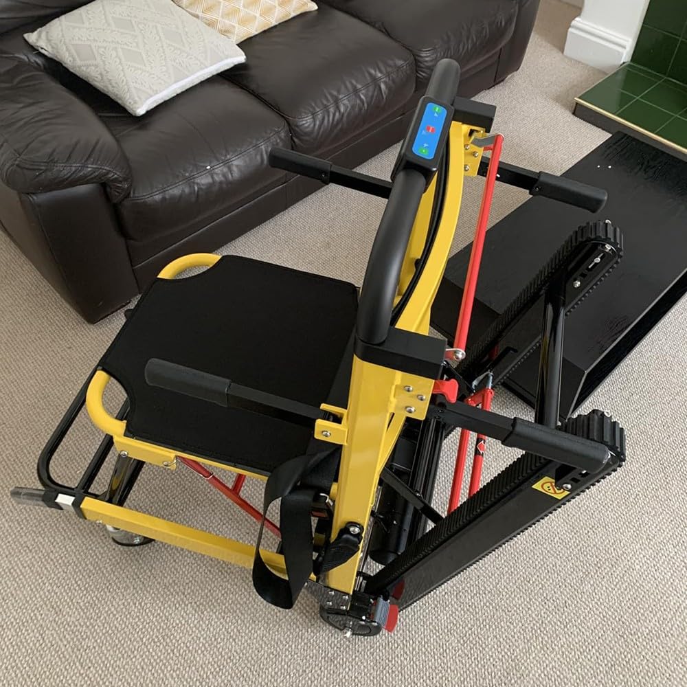 Silla De Ruedas Eléctrica para Subir Escaleras, Versión De Oruga/Control Inteligente, Personas Mayores Y Discapacitadas, Aleación De Aluminio,Carga De Seguridad 169 Kg/373 Libra