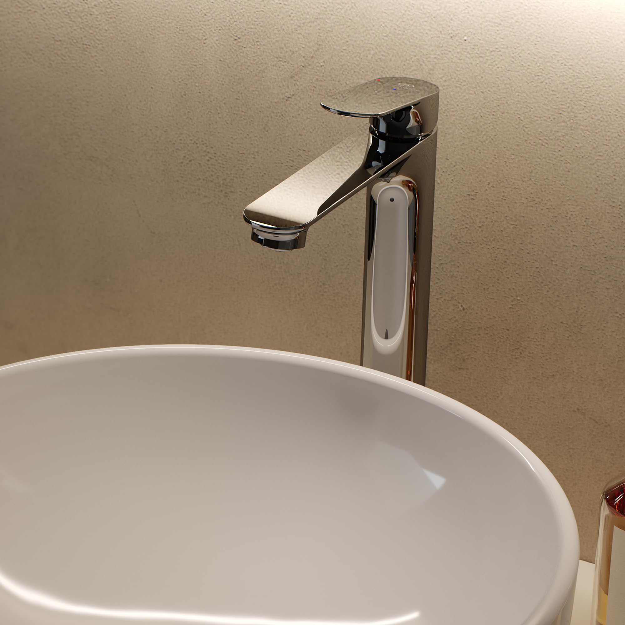 Ideal Standard Alero Waschtischarmatur, Auslaufhöhe 240 mm, wassersparender Wasserhahn Badezimmer, besonders langlebig, mit Ablaufgarnitur – Chrom (48 x 175,5 x 294 mm)