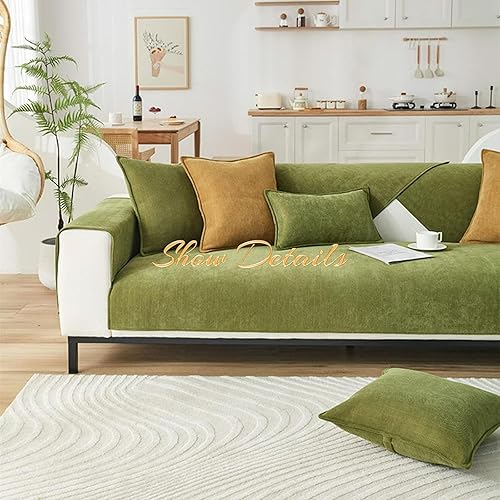 Miniatura 3 de Herring Bone - Funda de sofá de tela de chenilla en espiga para sofá, funda de sofá universal antideslizante (marrón, 27.6 x 70.1 pulgadas)
