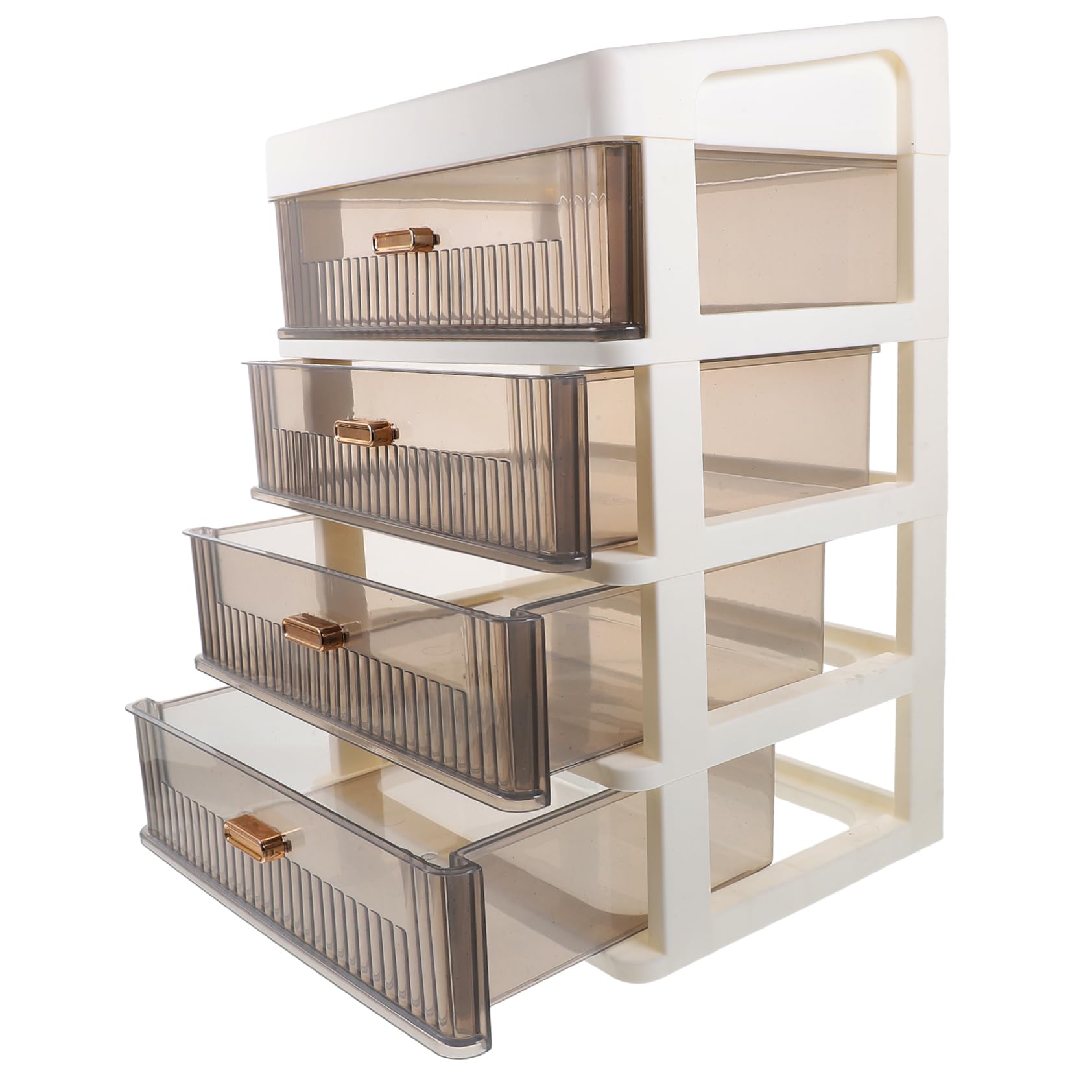 Organisateur de Tiroirs Blanc en Pp avec Structure Multi-niveaux Rangement de Bureau et Maison, Coffret de Rangement à Tiroirs Simple et Moderne