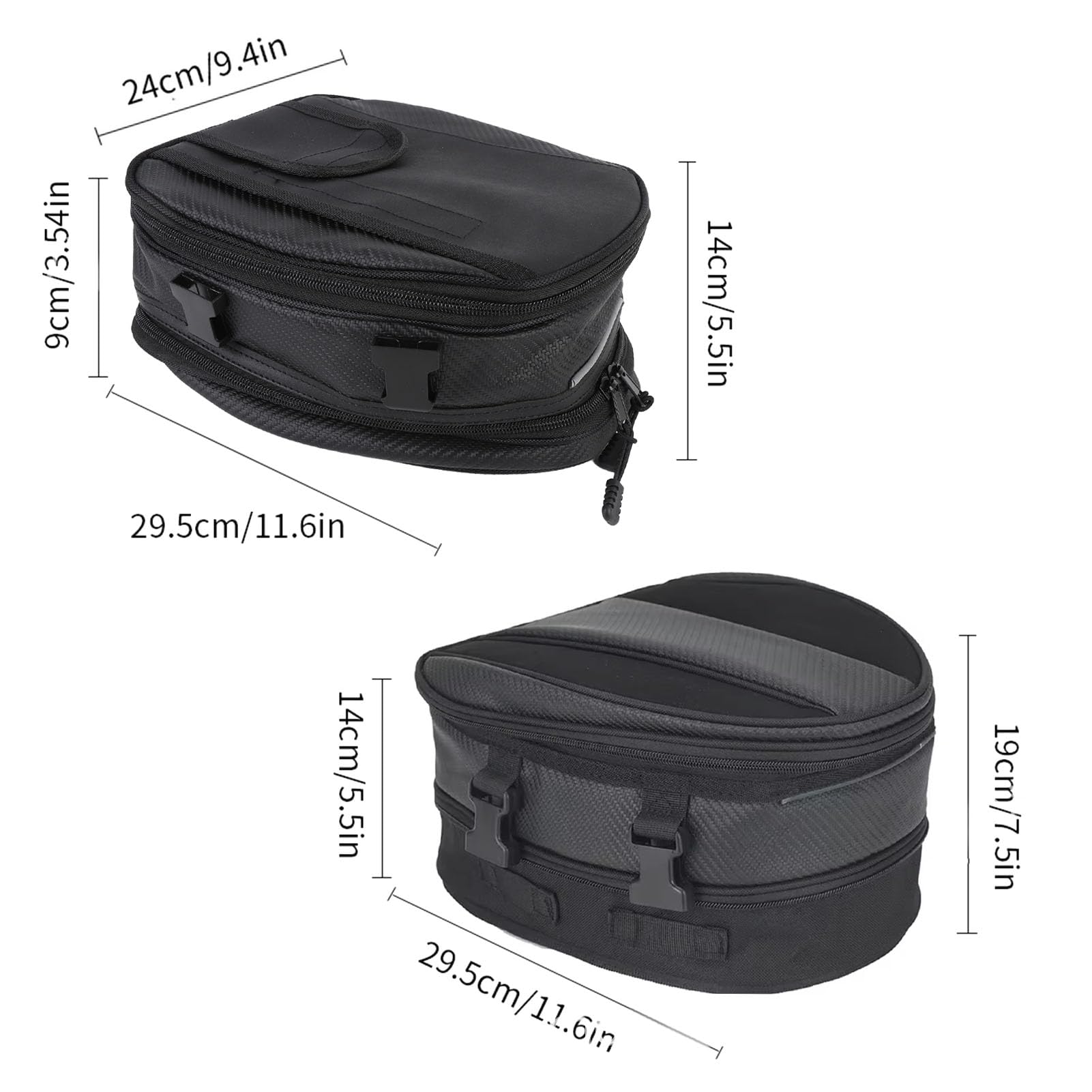 Erweiterbare Motorrad-Heckgepäcktasche, Stilvoll, Wasserdicht, 7,5–10 L Fassungsvermögen für Motorrad-Enthusiasten