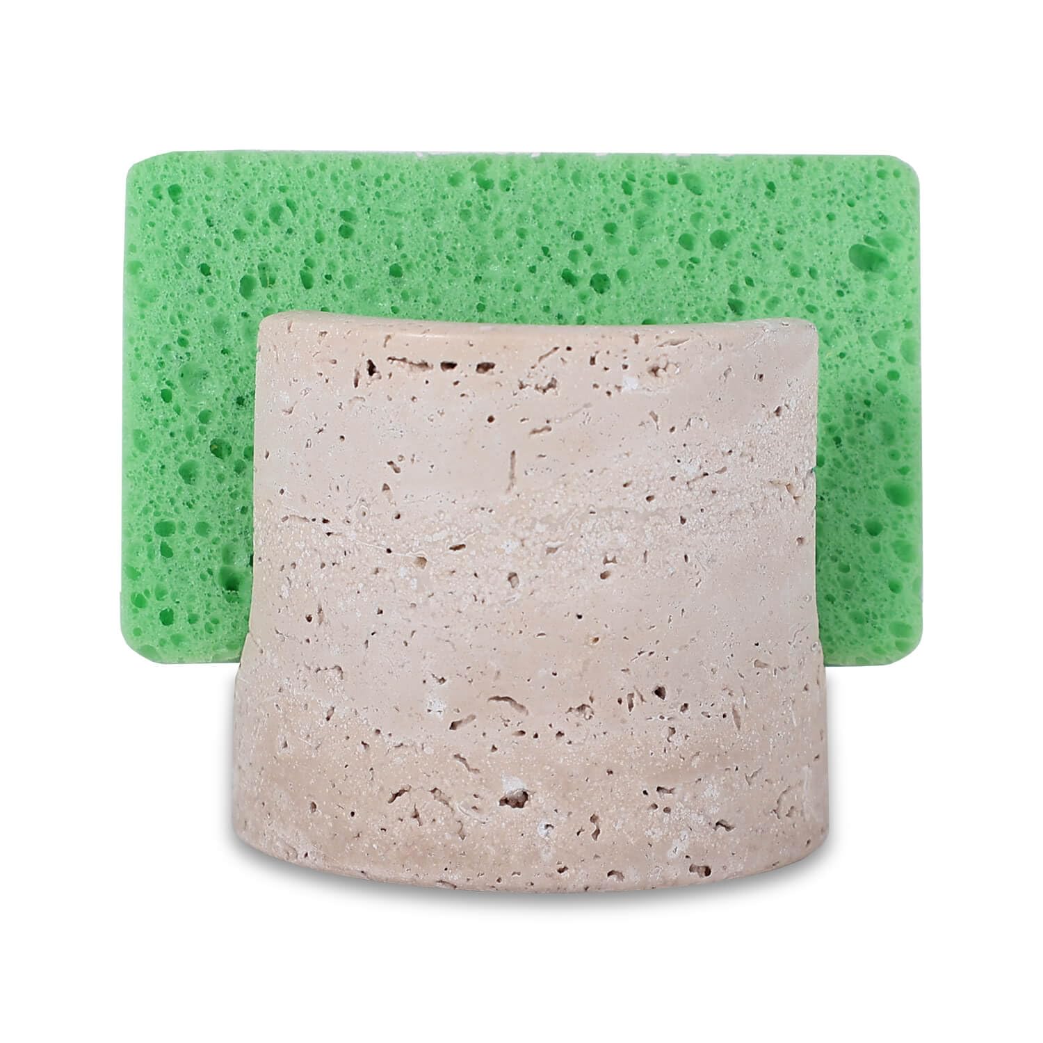 Travertine Marble Sponge Holder for Kitchen Counter - Natural Stone Dish Drying Rack Sponge Caddy for Sink Organizer