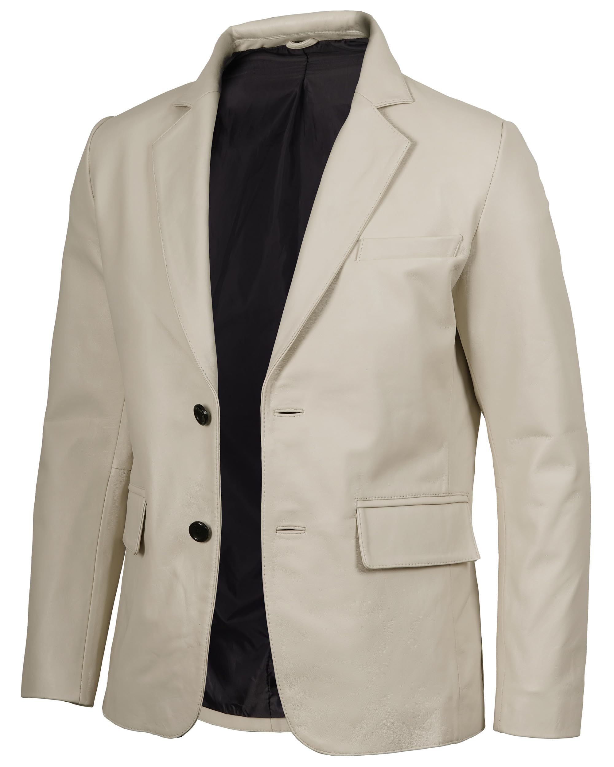 fjackets Leather Blazer for Men - Black & Brown Real Lambskin Casual Men's Leather Jacket Coats