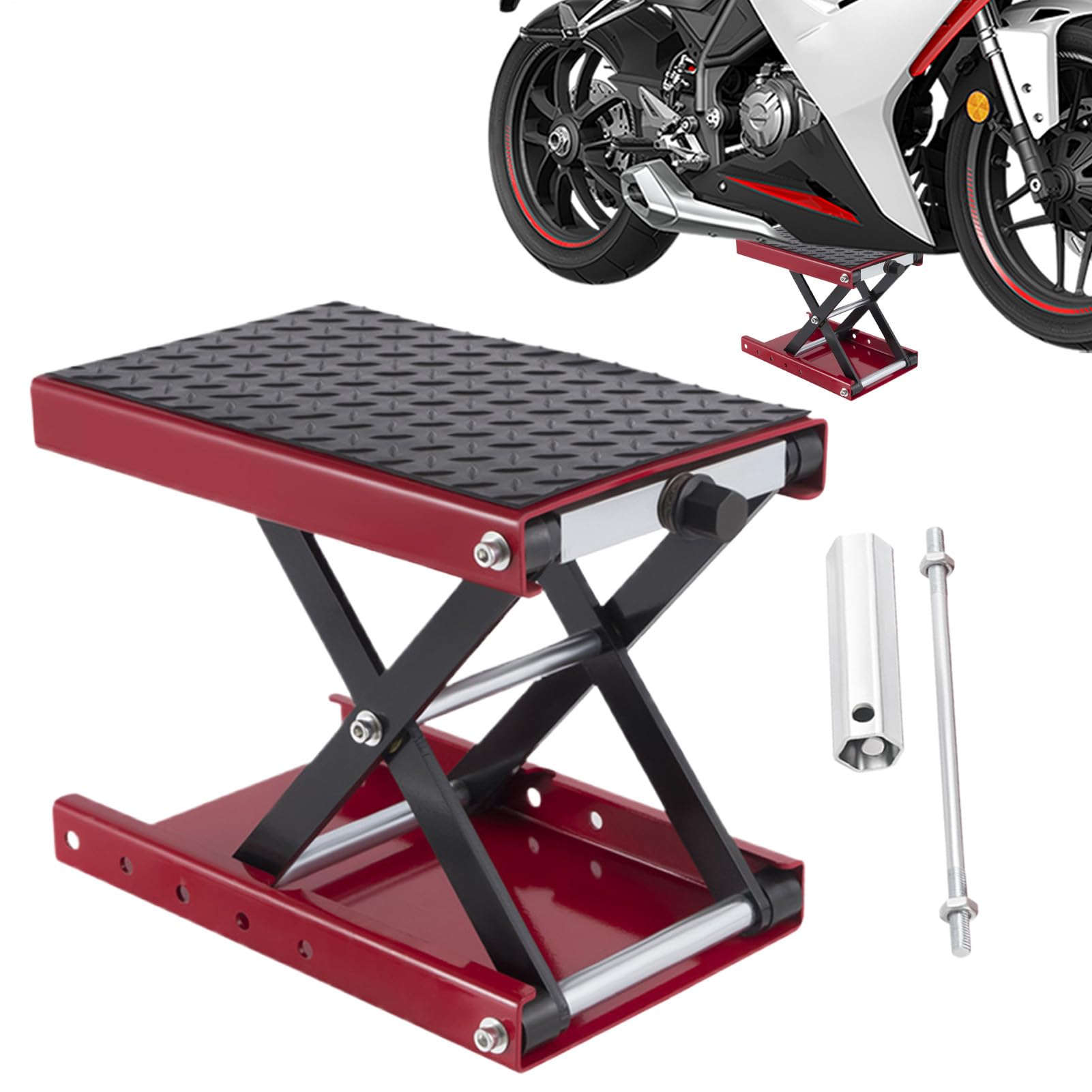 Gato Hidráulico para Moto Elevador Plataforma Ancha para Moto | Accesorios Elevación Mesa Compacta Taller Garaje Scooter ATV