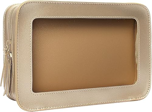 Bolsa de maquillaje transparente pequeña, pequeña bolsa de cosméticos para mujer, estuche de maquillaje transparente impermeable aprobado por la