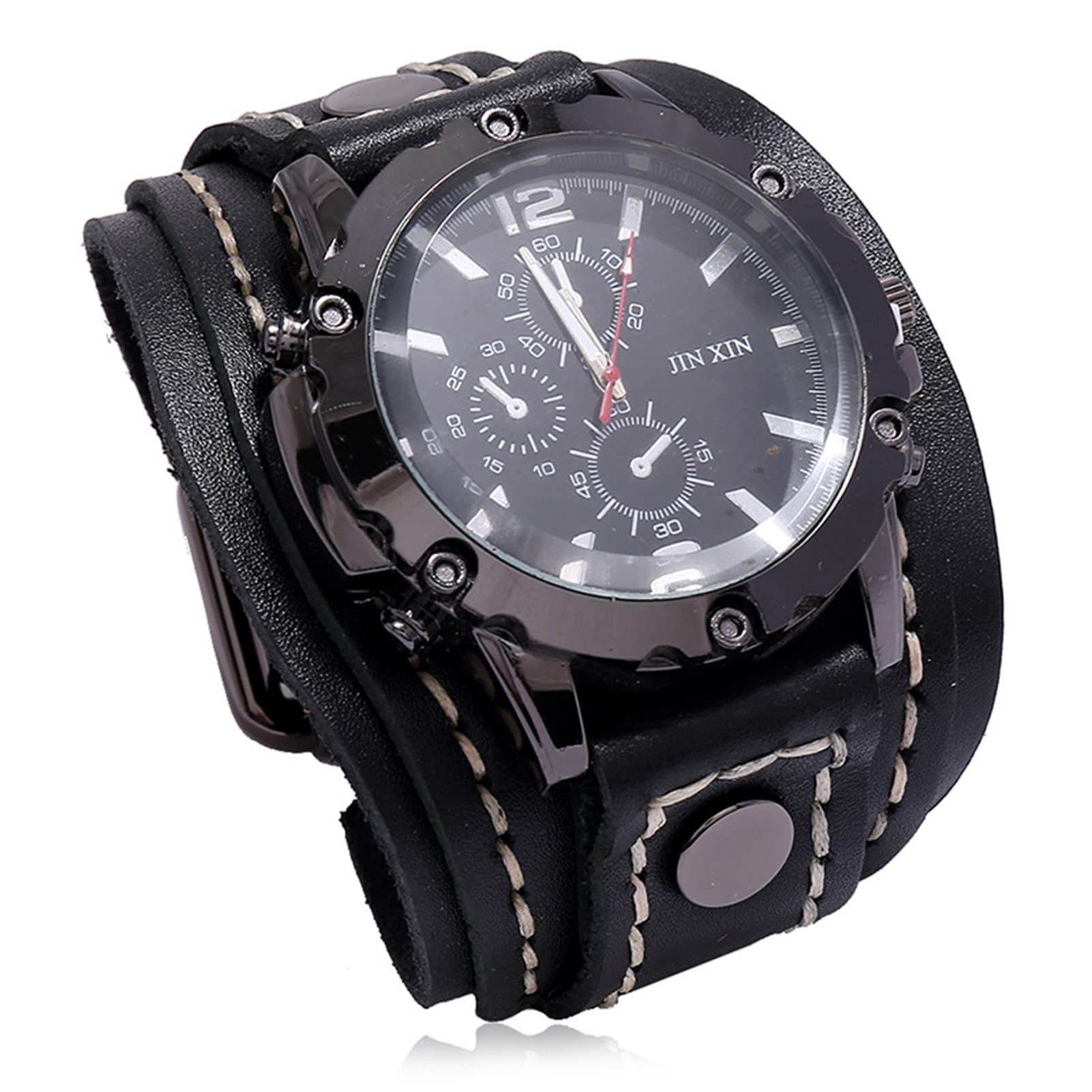 2 Montres Steampunk Laiton - Cadran Solaire, Boussole, Bracelet Cuir