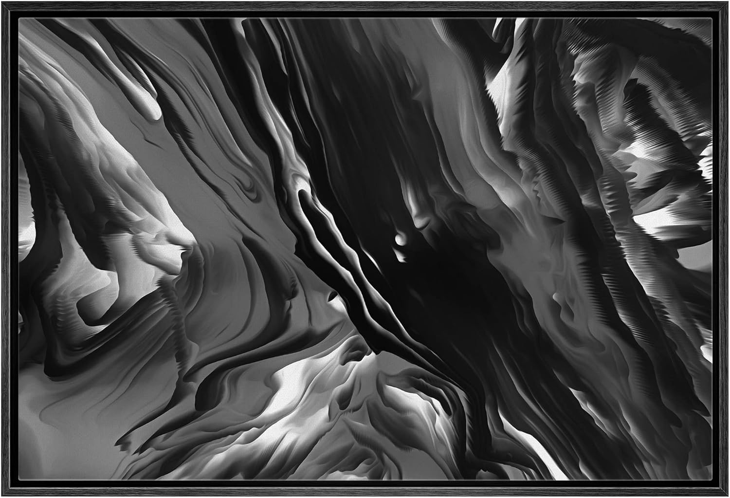 NWT Framed Canvas Print Wall Art Wavy 3D Textured Display